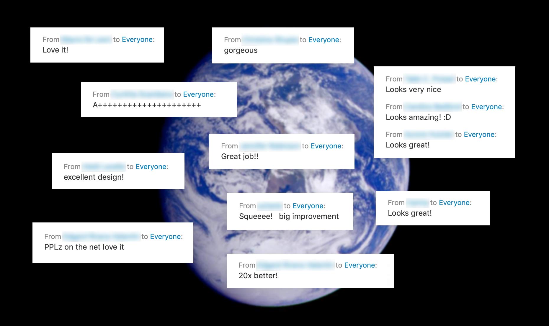 Feedback from scientists and colleagues
