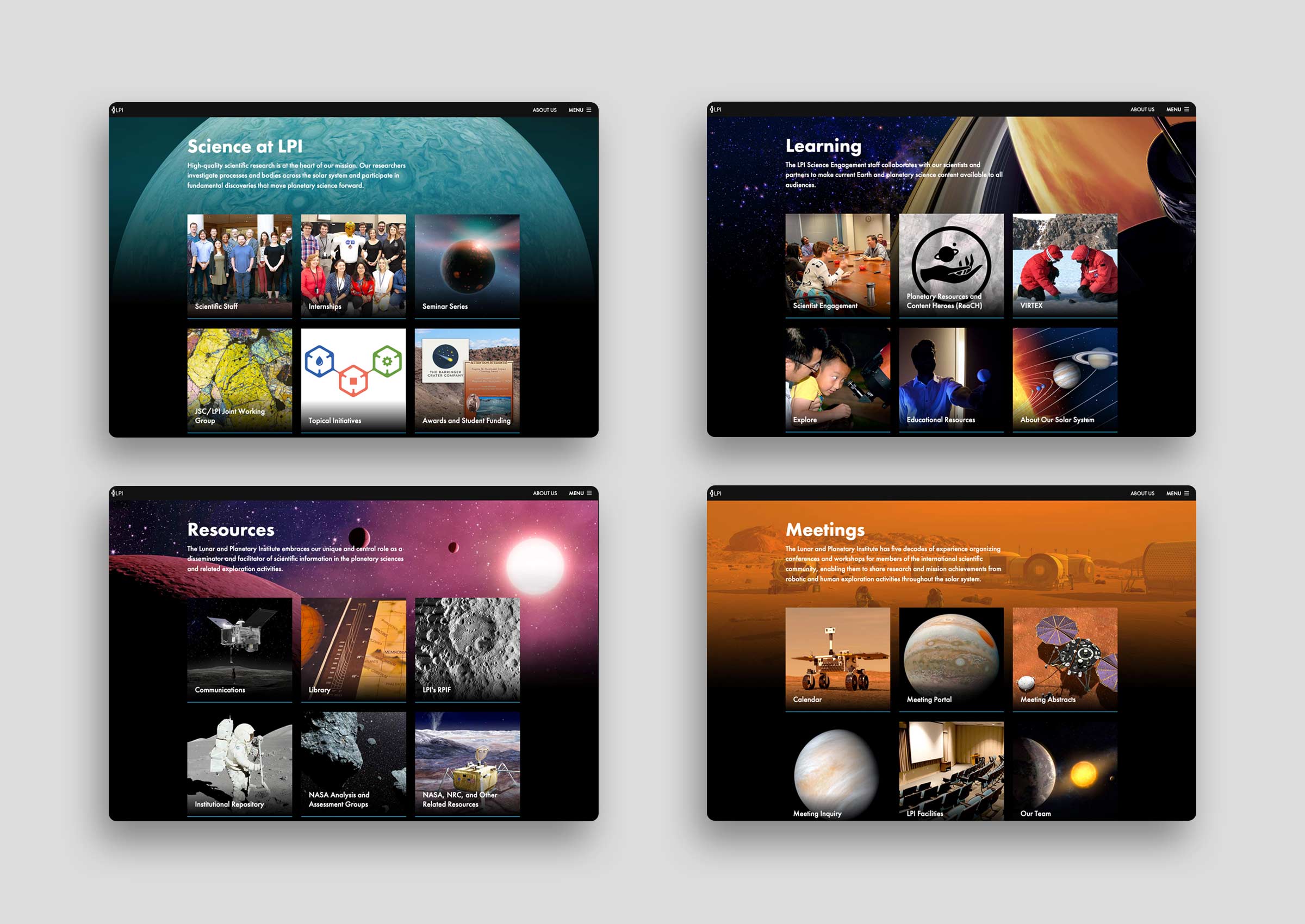 LPI Homepage mockups